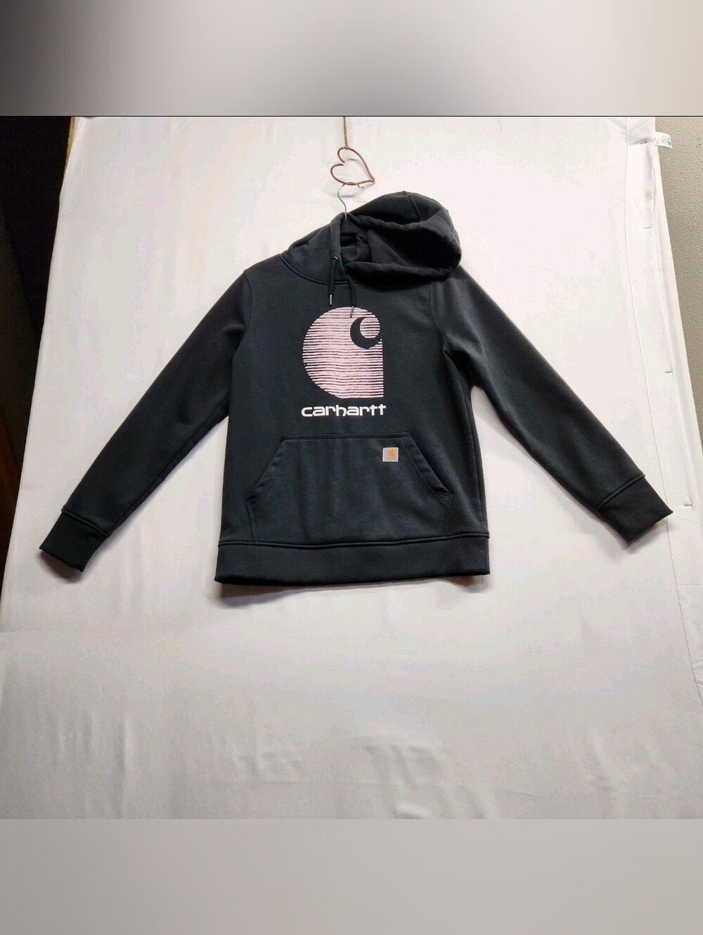 ⭐️NWOT Carhartt Rain Defender Hoodie S Small Black Graphic C Logo Relaxed Fit